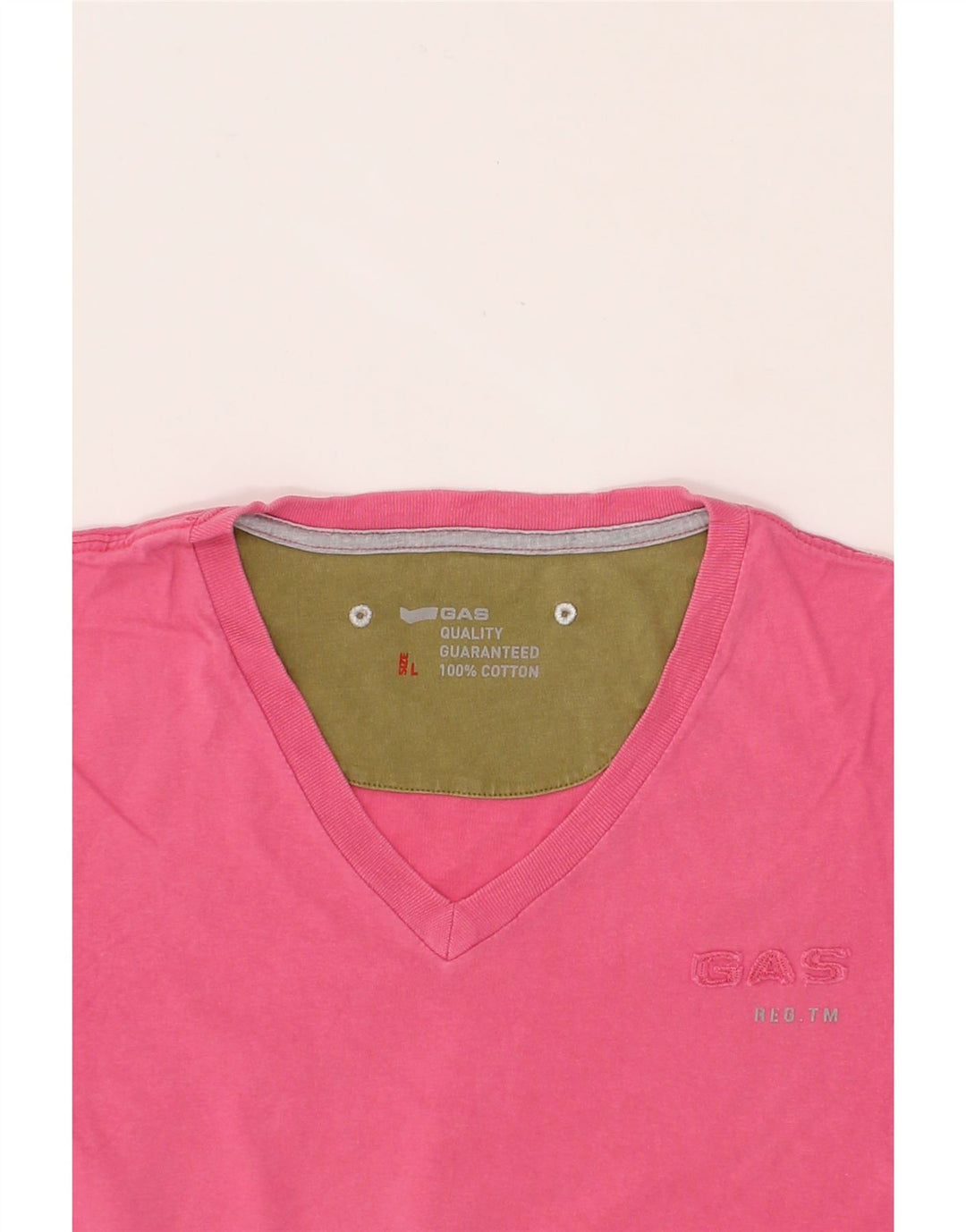 GAS Mens T-Shirt Top Large Pink Cotton Vintage Gas and Second-Hand Gas from Messina Hembry 