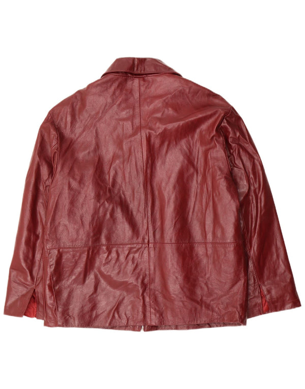 Kurtka skórzana damska VINTAGE UK 18 XL Burgundowa