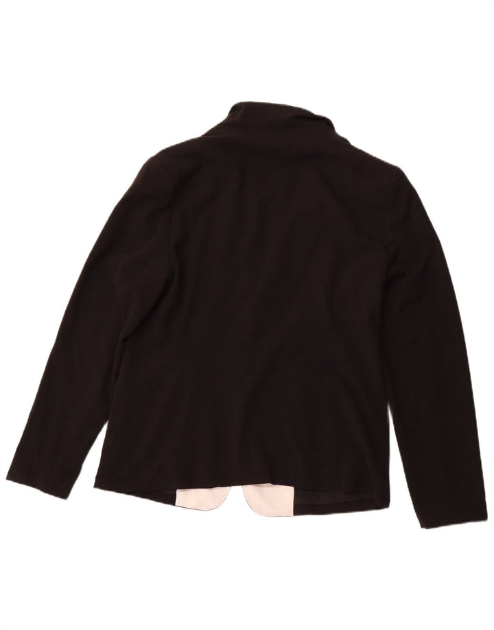 Damska marynarka zapinana na 1 guzik MOSSIMO UK 16, duża, czarna, z blokami kolorów