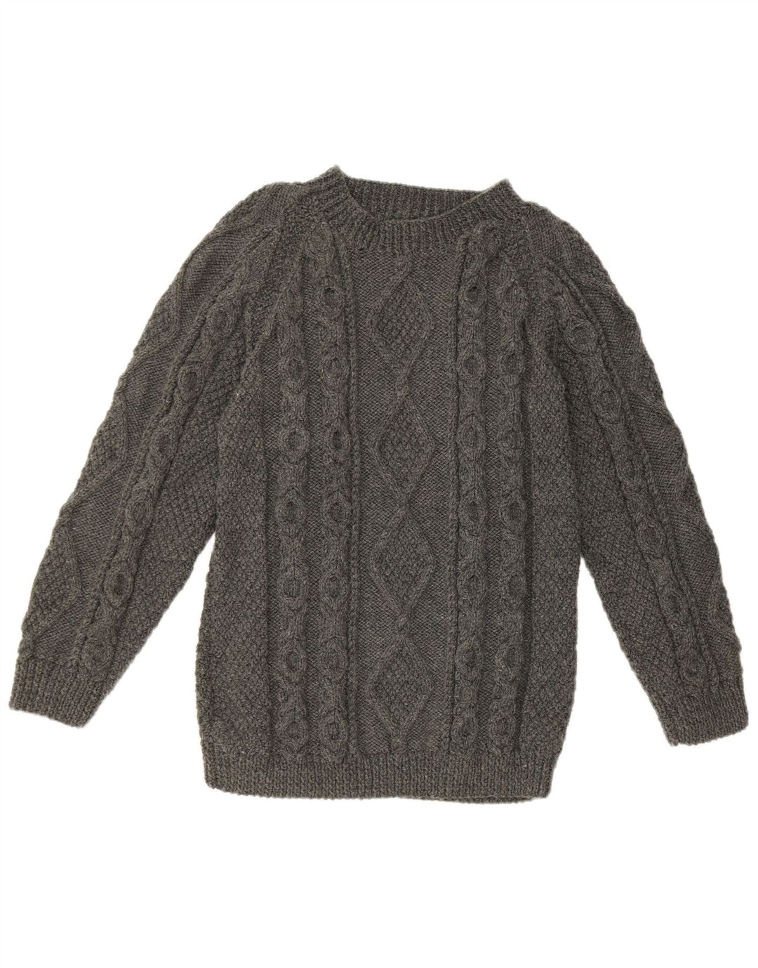 Sweter damski VINTAGE z okrągłym dekoltem UK 16, duży, szary