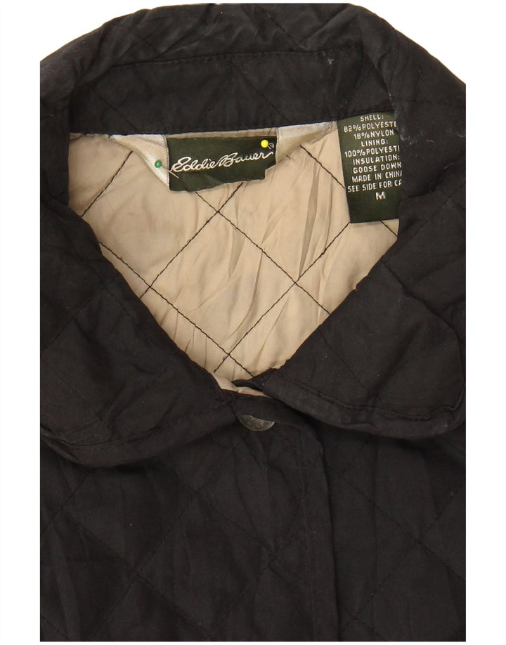 Damska pikowana kurtka EDDIE BAUER UK 12, średni czarny poliester