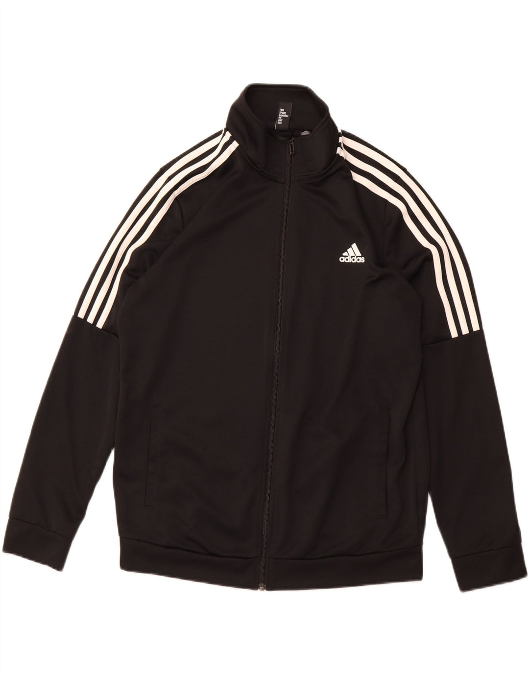 ADIDAS Womens Tracksuit Top Jacket UK 20/22 XL Black Polyester