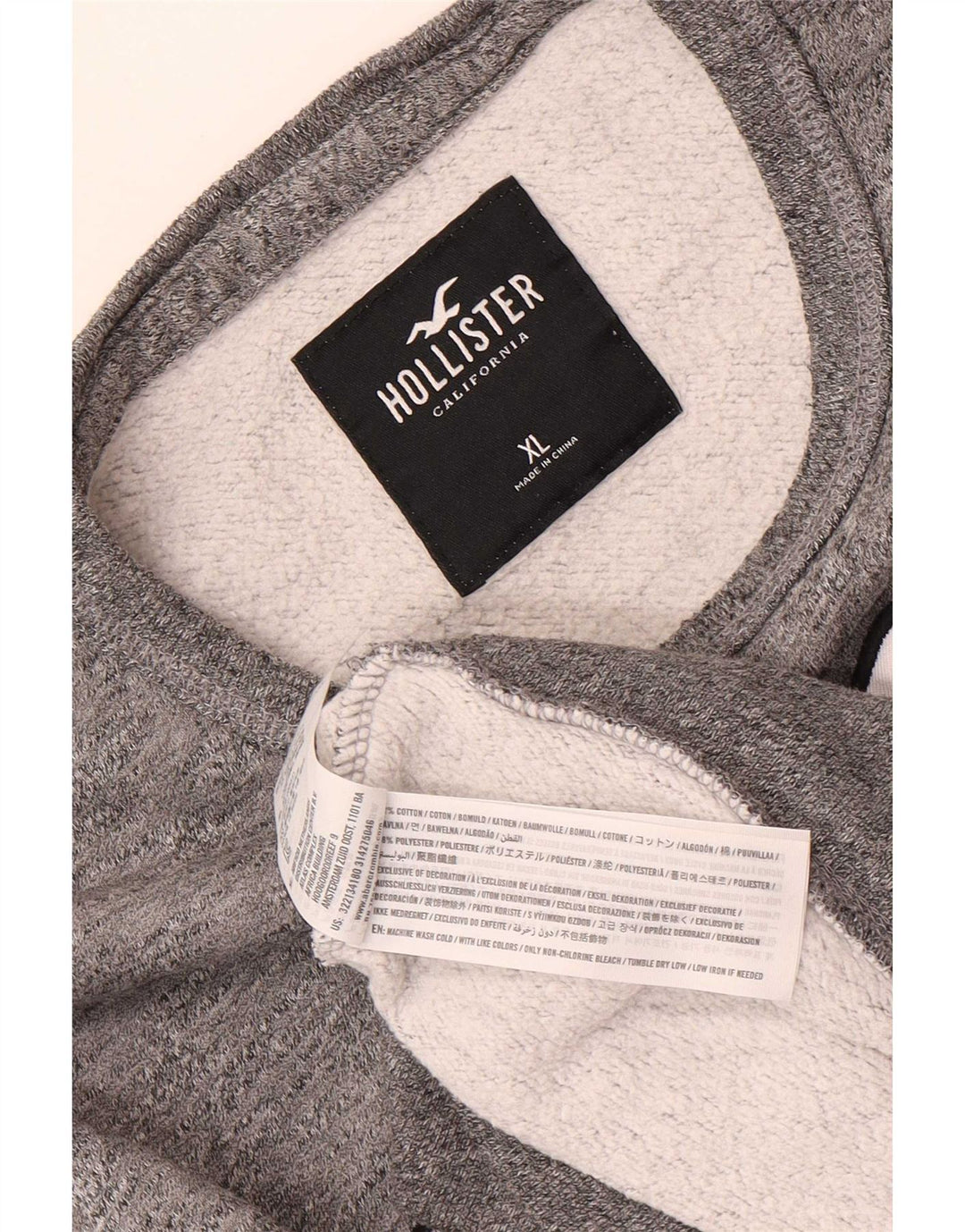 Męska bluza z grafiką Hollister XL, szara, bawełniana