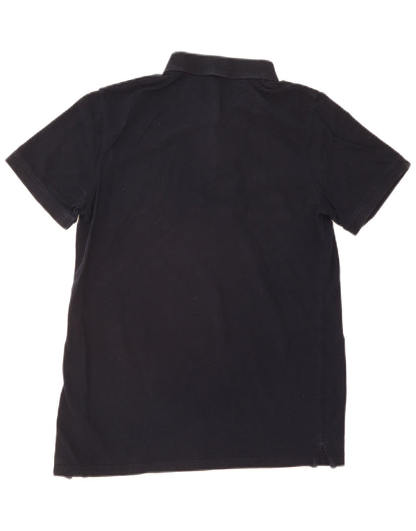 JACK & JONES Mens Polo Shirt Medium Navy Blue Cotton
