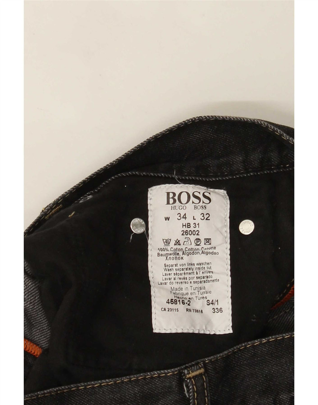 Męskie jeansy Bootcut HUGO BOSS W34 L32, czarne, bawełniane