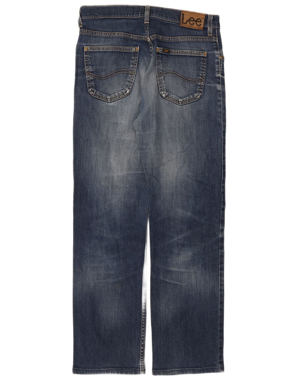 Lee Mens Brooklyn Straight Jeans W32 L32 Blue Cotton