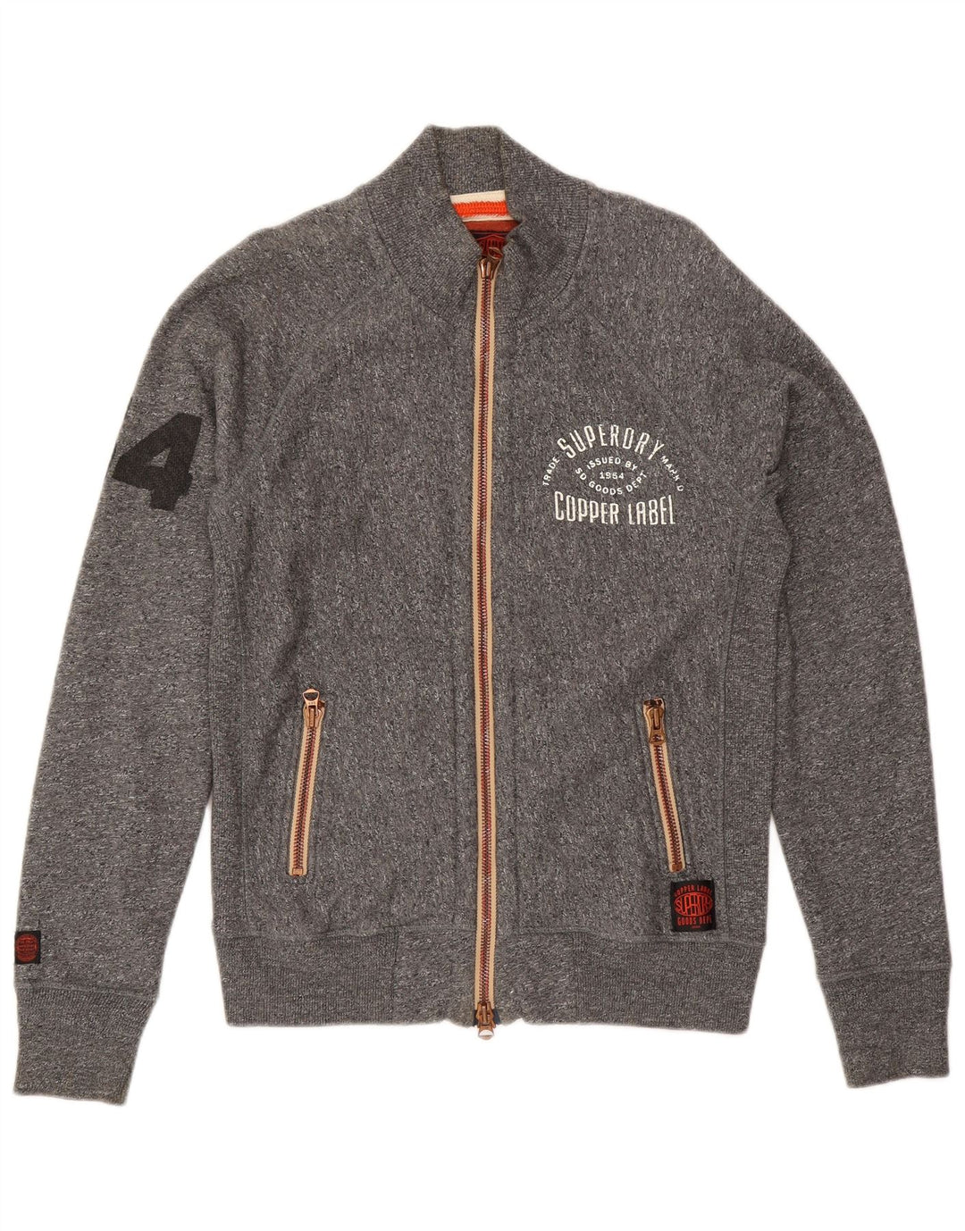 Męska kurtka dresowa Superdry z grafiką, duża, szara, bawełniana