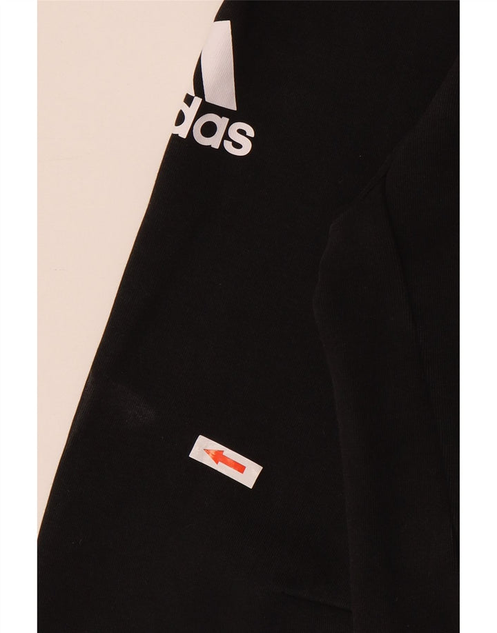 Adidas Męski sweter z kapturem i zamkiem błyskawicznym, mały, czarny, bawełniany
