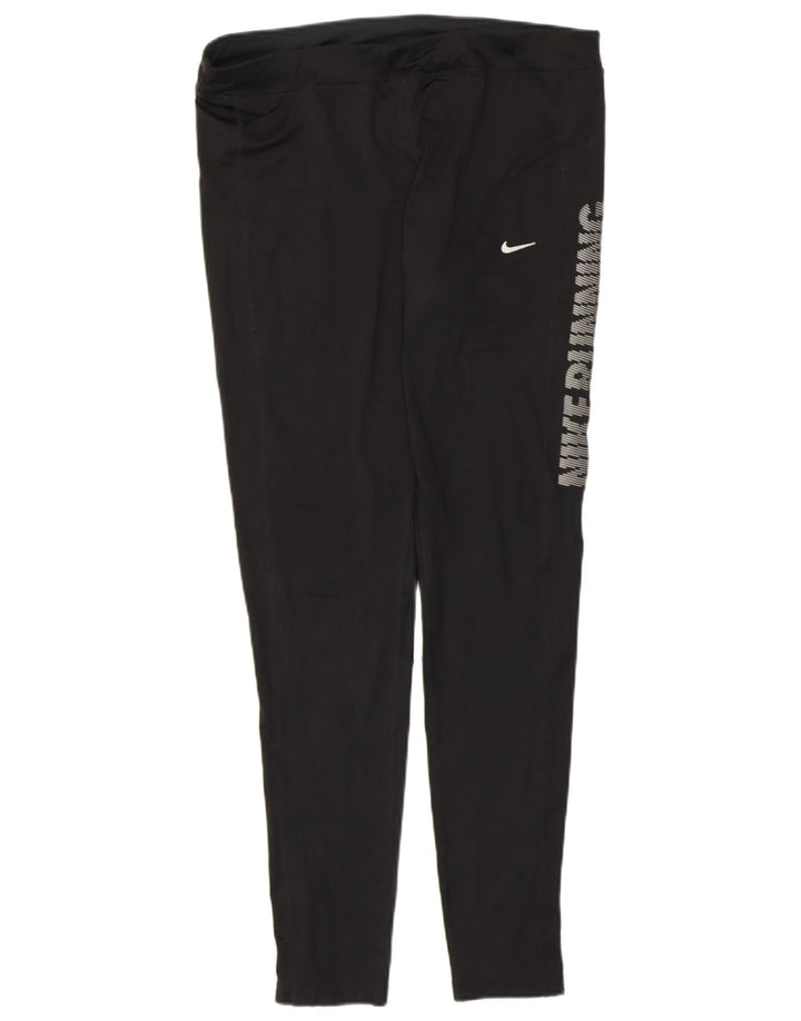 Damskie legginsy NIKE Dri Fit Graphic UK 18 XL, czarny poliester