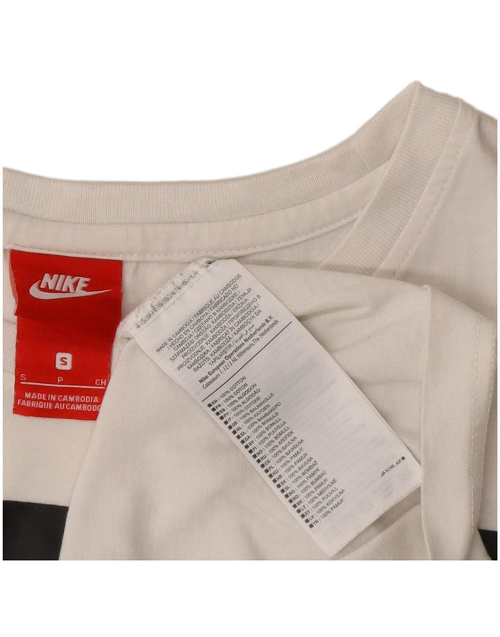 Męski T-shirt z grafiką NIKE, mały, biały, bawełniany