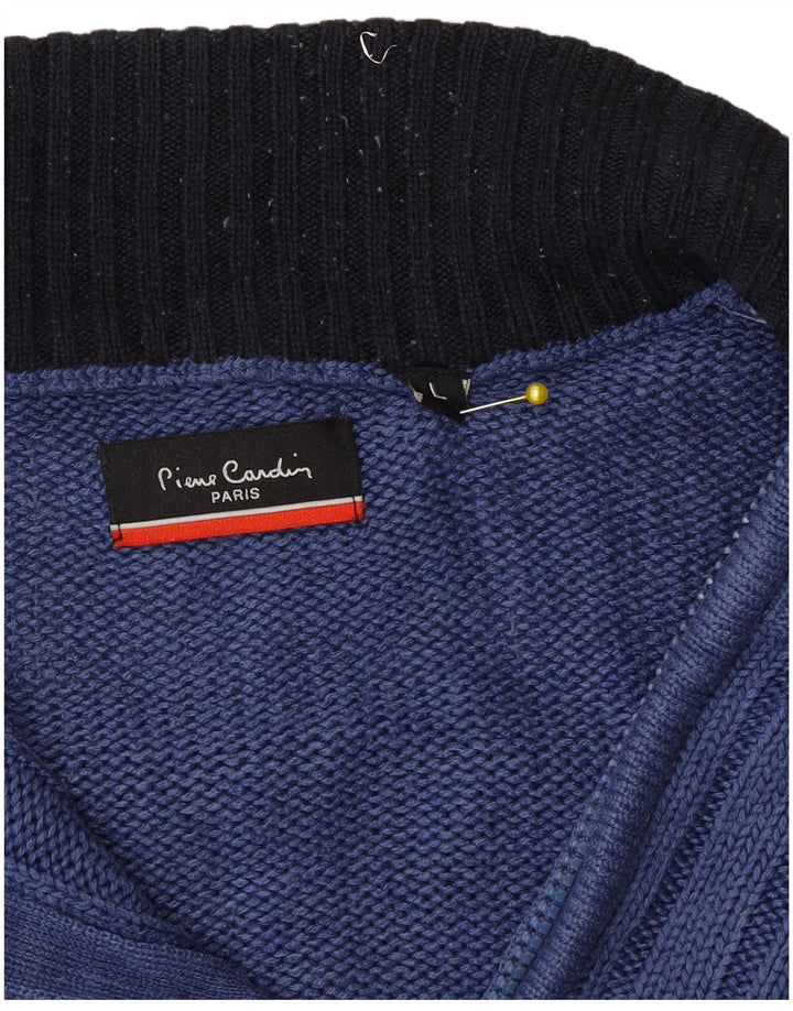 Męski sweter z zamkiem błyskawicznym Pierre Cardin, duży niebieski