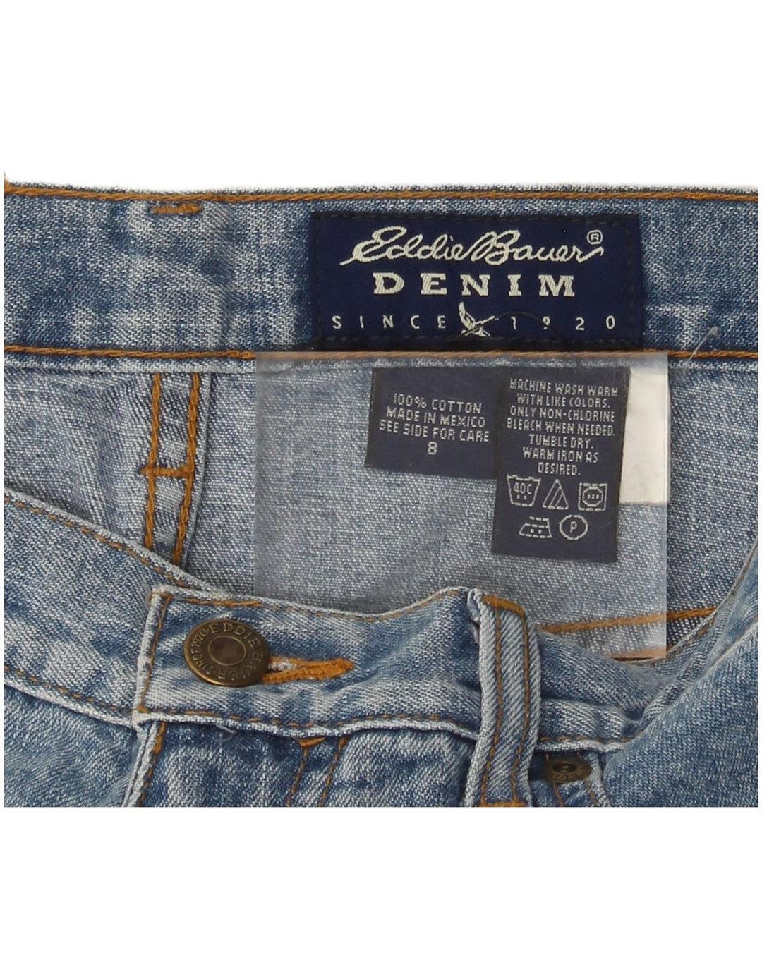 Damskie jeansy zwężane EDDIE BAUER US 8 Medium W28 L31 Niebieskie bawełniane