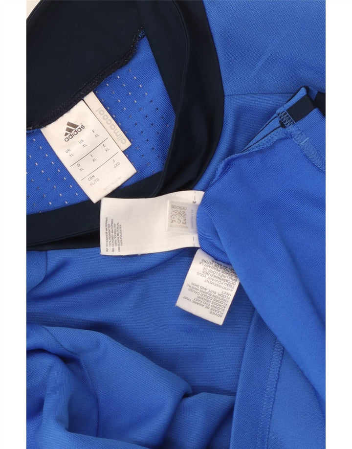 Adidas Męskie Climacool Top z długim rękawem XL Niebieski poliester z blokami kolorów