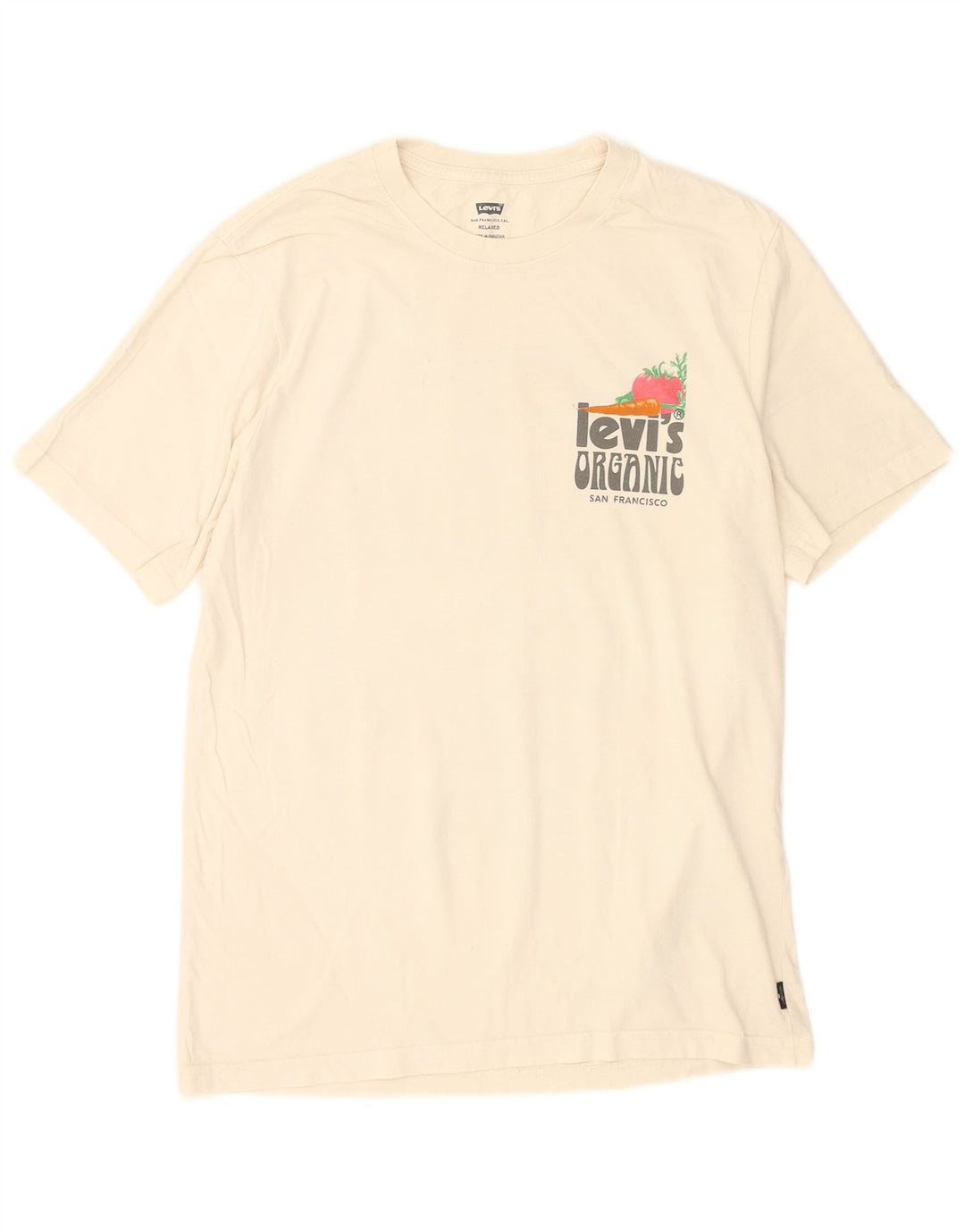 Męski T-shirt z grafiką Levi's o swobodnym kroju, mały, biały, bawełniany