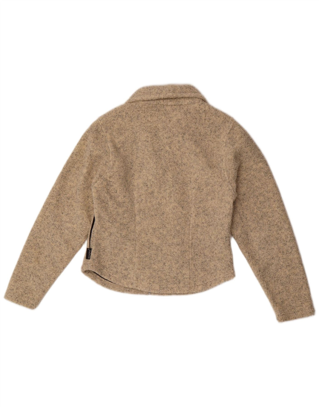 Sweter damski Jack Wolfskin, kardigan UK 10, mały, beżowy, nakrapiany poliester
