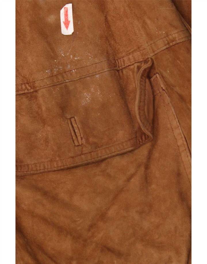 Vintage męska zamszowa kurtka bomber UK 42 XL brązowa skóra