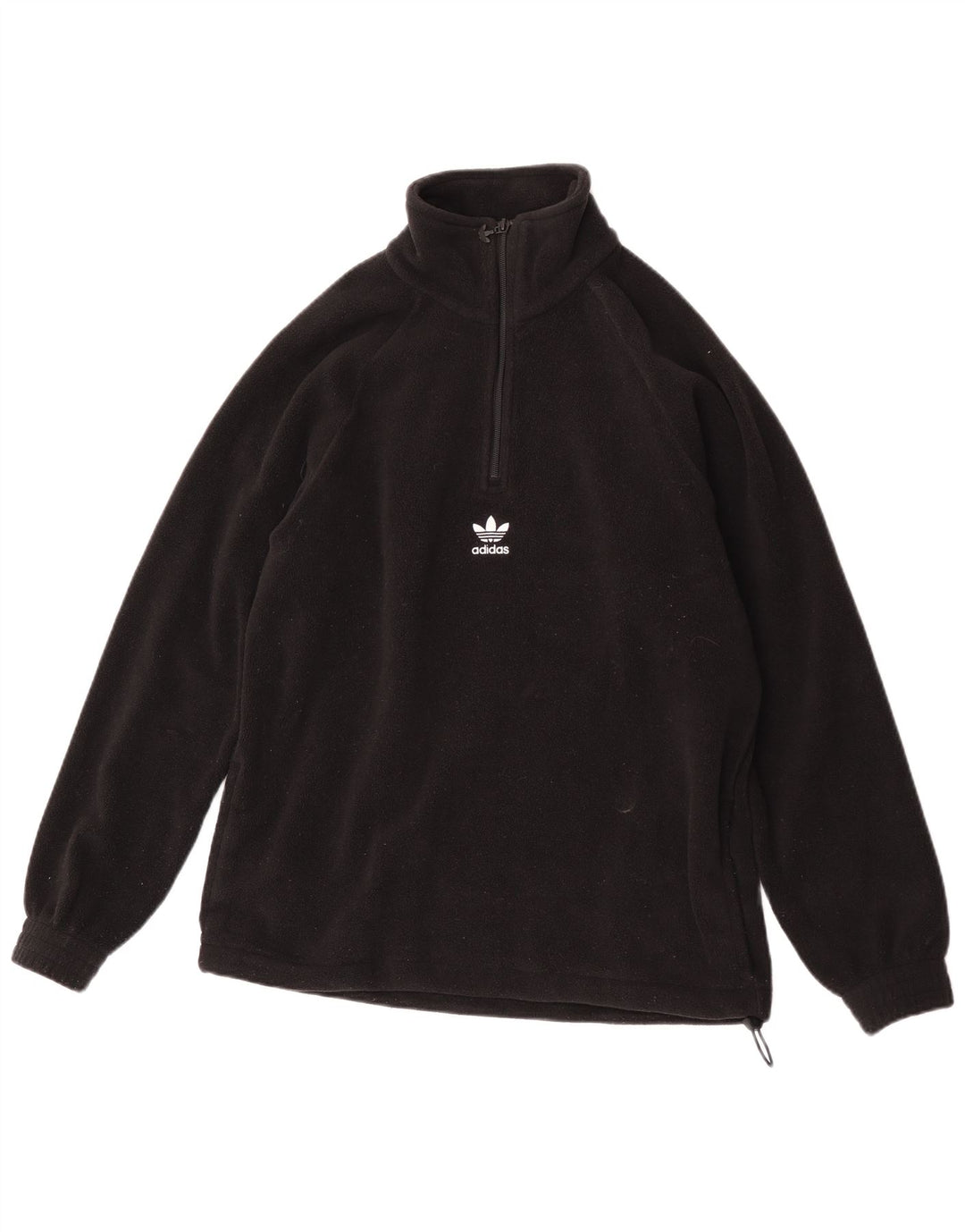Adidas Męski sweter polarowy z zamkiem błyskawicznym, mały, czarny poliester