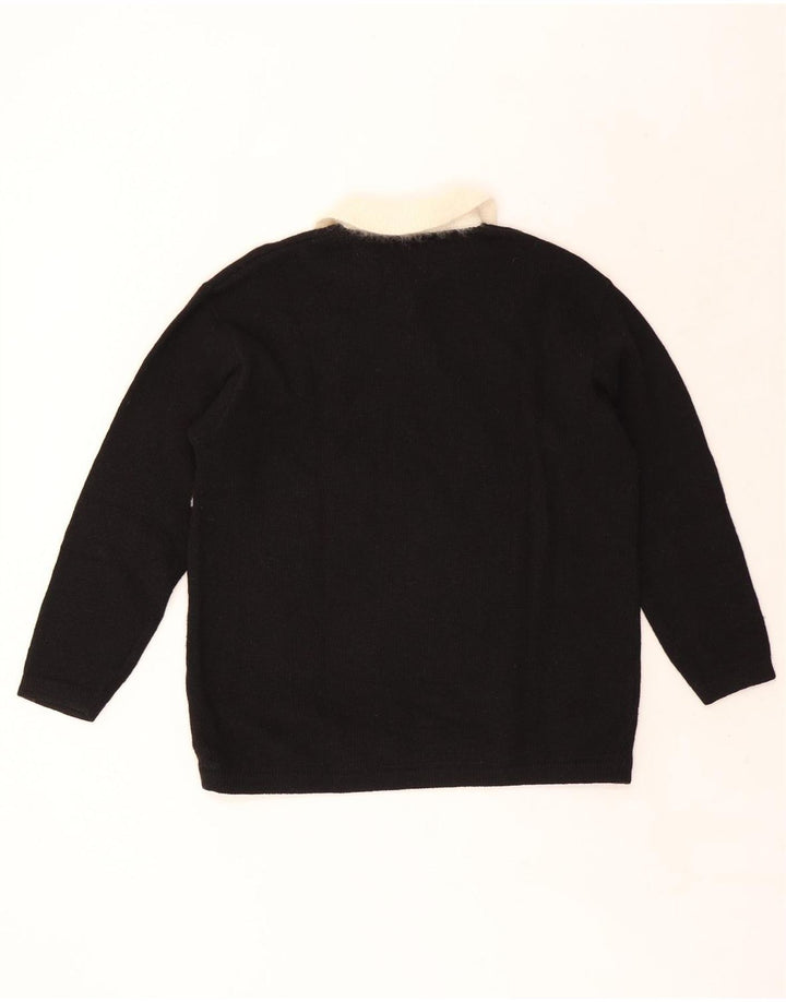 CECILIA BENETTI Damski sweter polo UK 14 Średni czarny w kwiaty