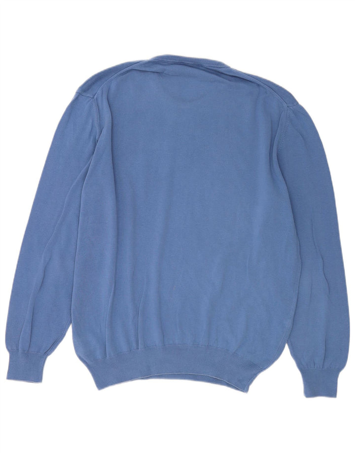 Męski sweter z okrągłym dekoltem Fred Perry 2XL, niebieska bawełna
