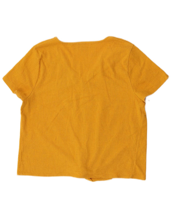 Damska bluzka J. Crew z wiązaniem z przodu, UK 18 XL, żółta bawełna