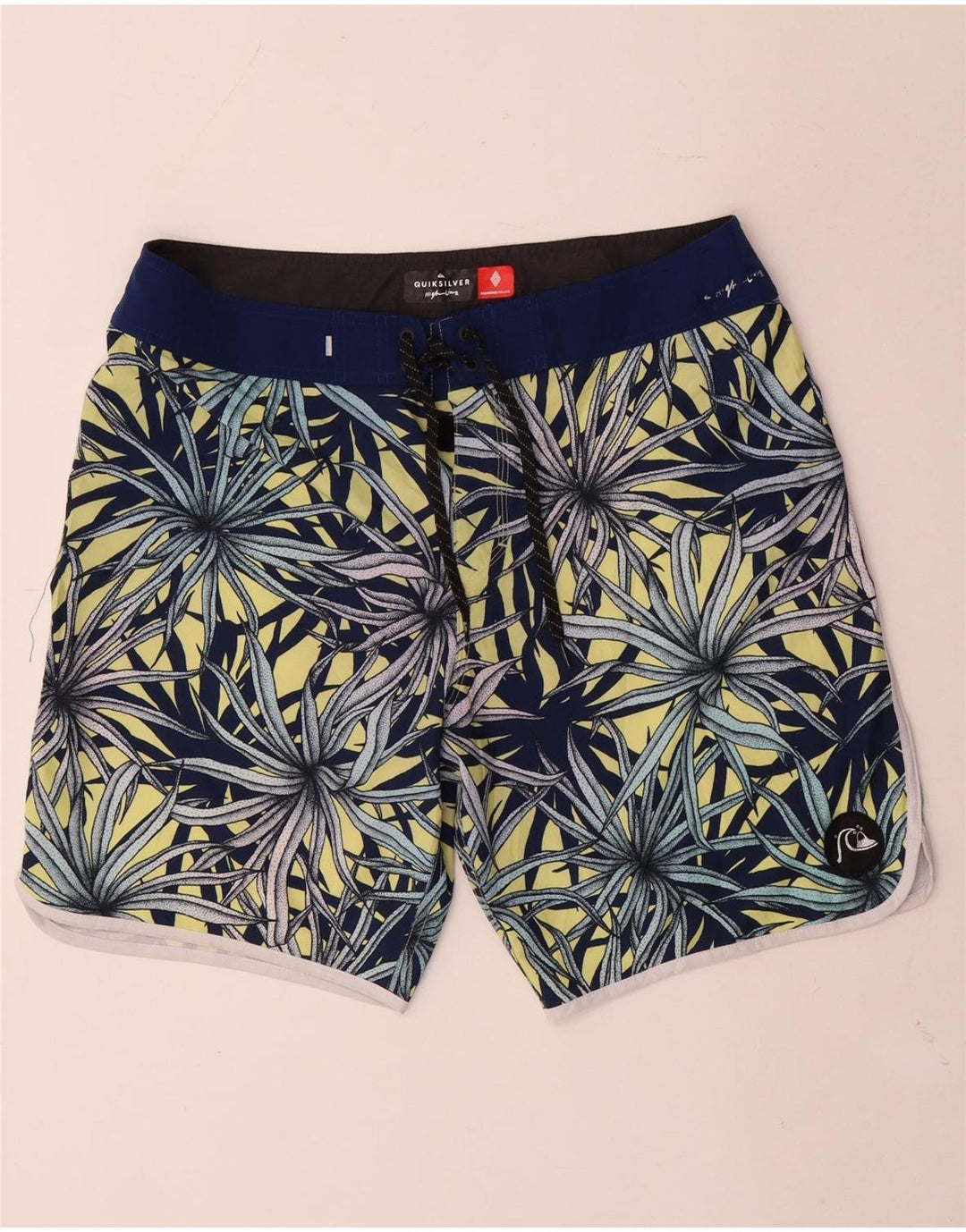 Męskie spodenki kąpielowe Quiksilver, duże, niebieskie, z poliestru w kwiaty