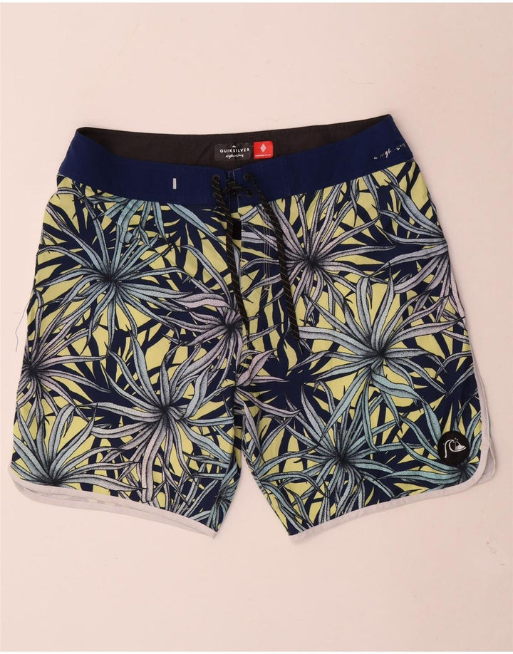 Męskie spodenki kąpielowe Quiksilver, duże, niebieskie, z poliestru w kwiaty