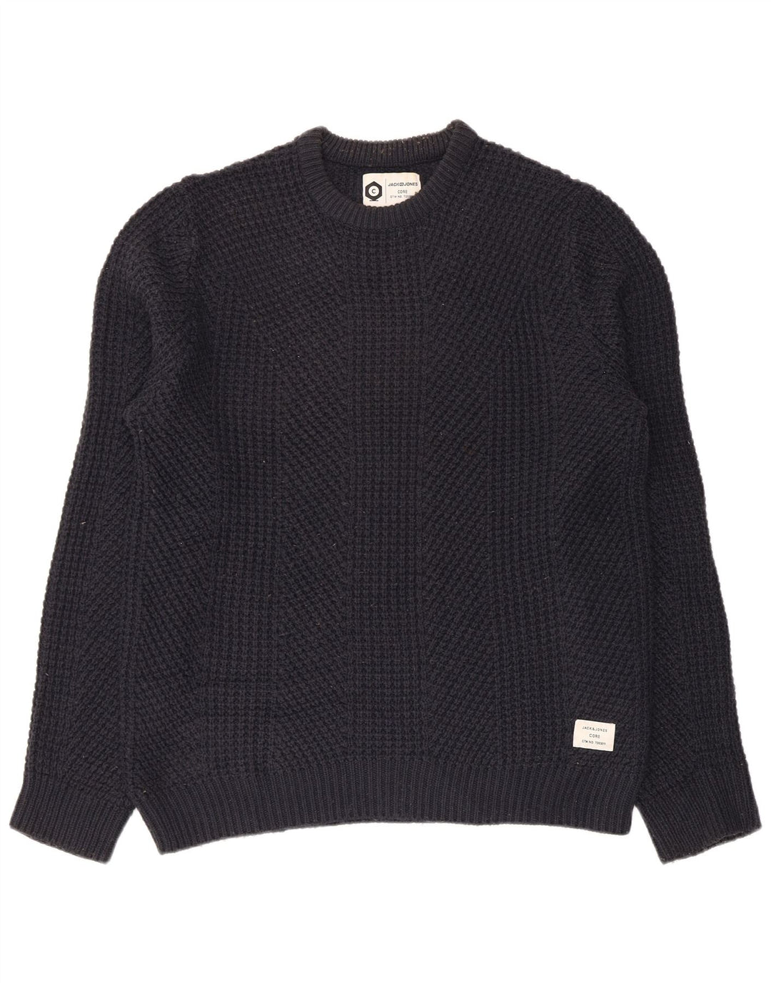 JACK & JONES Męski sweter z okrągłym dekoltem, duży, granatowy, bawełniany
