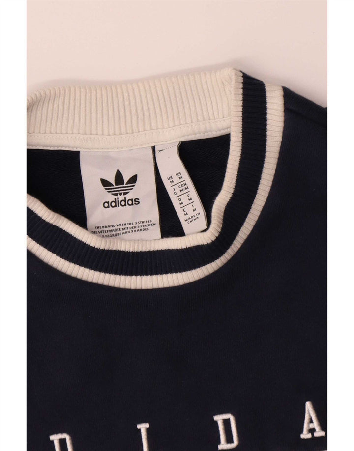 Męska bluza Adidas z grafiką, średnia, granatowa, bawełniana