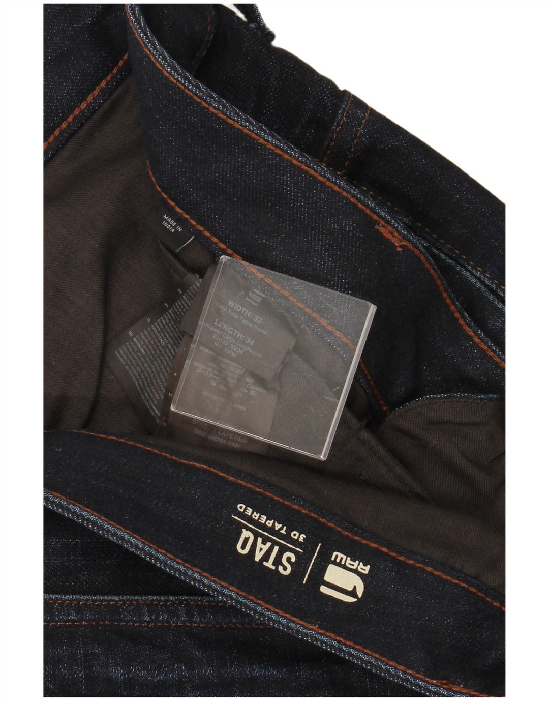 Męskie zwężane dżinsy G-STAR W33 L34 Granatowa bawełna