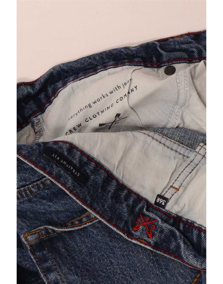 Crew Clothing Męskie proste dżinsy W36 L32 Niebieskie