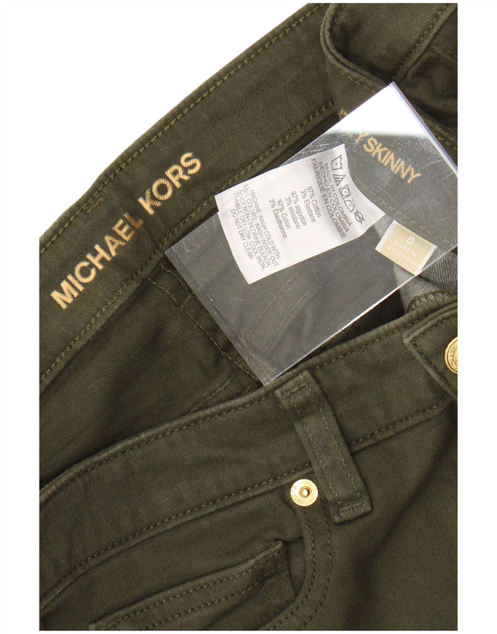 MICHAEL KORS Damskie spodnie typu skinny na co dzień US 8 Medium W28 L29 Khaki