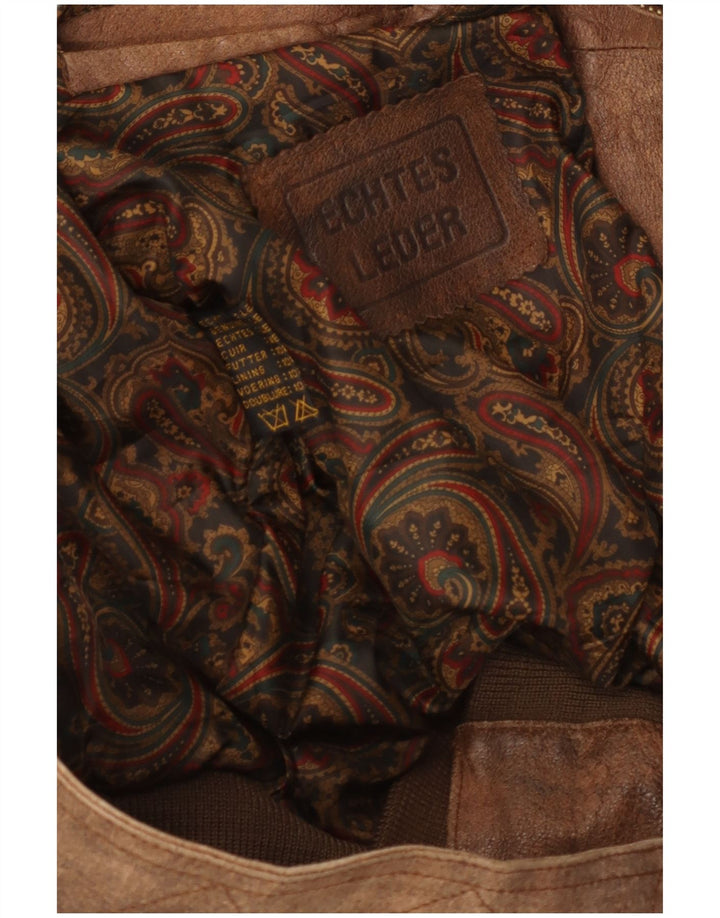 Vintage męska kurtka skórzana UK 42 XL brązowa skóra