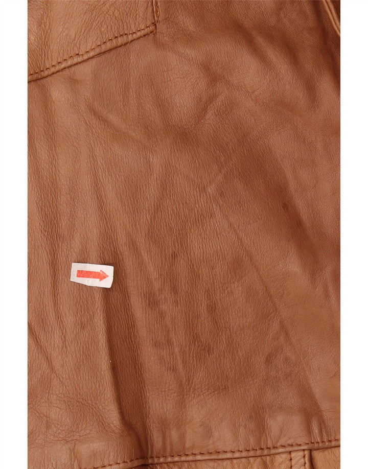 Męska skórzana kurtka wojskowa VINTAGE UK 44 2XL brązowa skóra