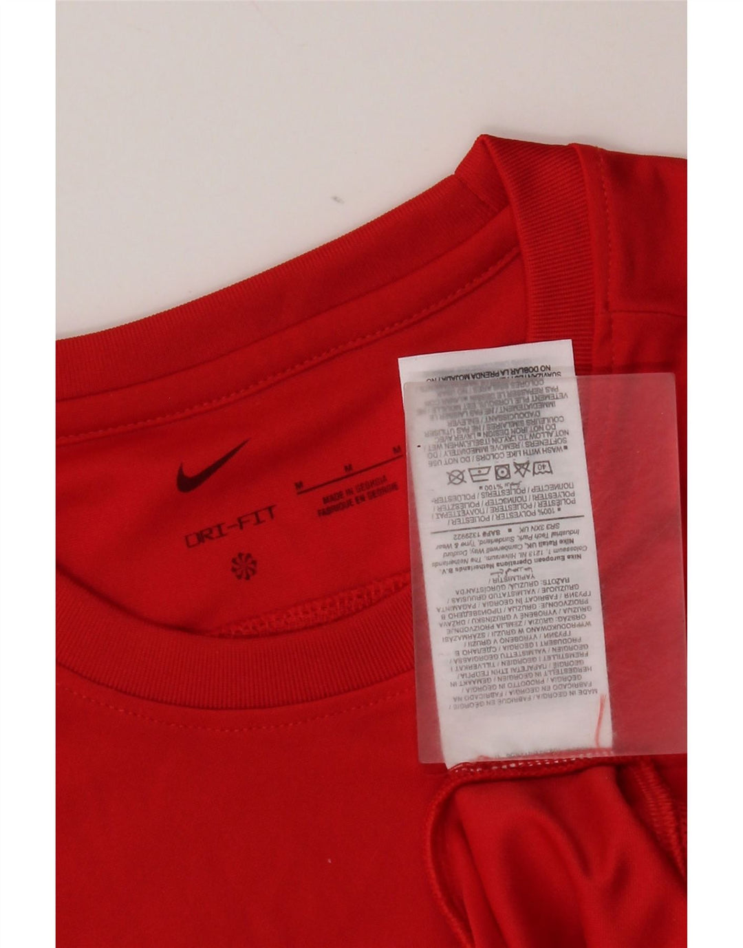 Męska koszulka Nike Dri Fit z długim rękawem, średnio czerwona, poliester