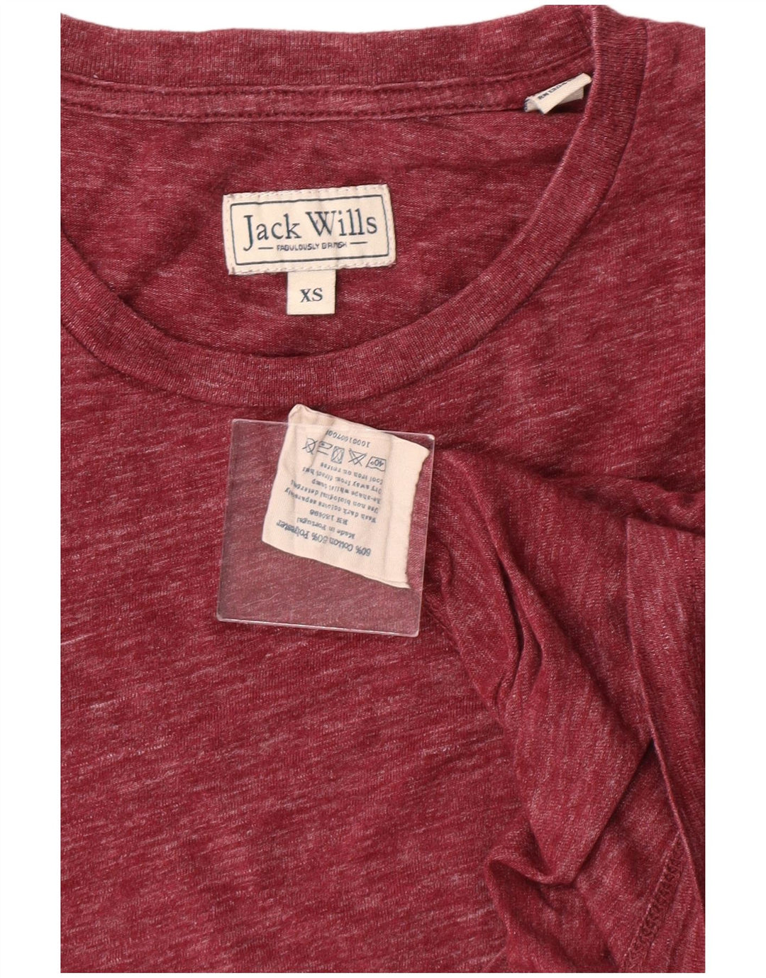 T-shirt męski JACK WILLS XS, bordowy, bawełniany