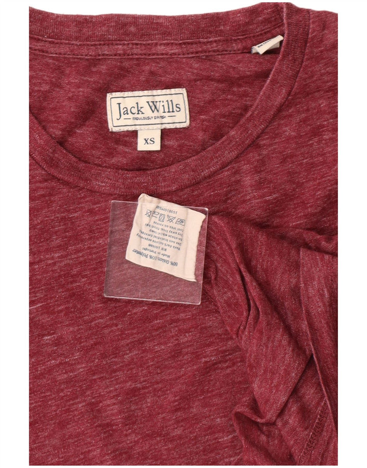 T-shirt męski JACK WILLS XS, bordowy, bawełniany