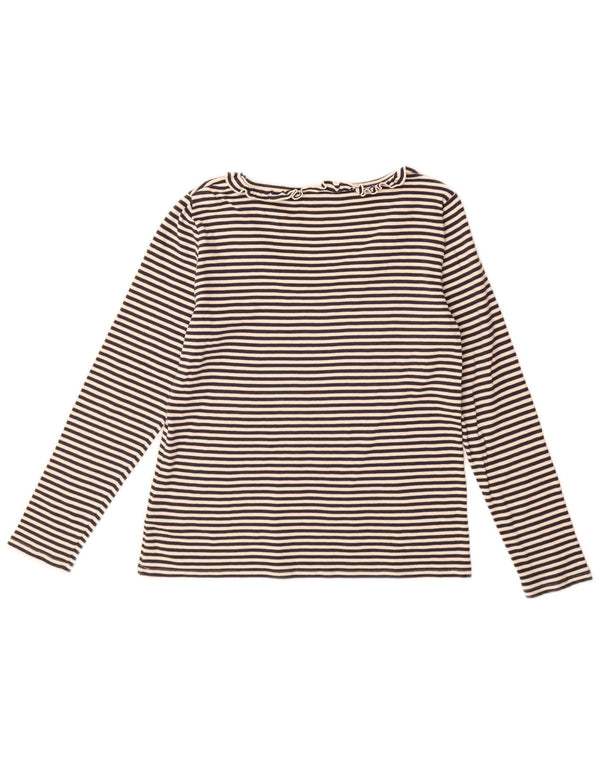 Crew Clothing Top damski z długim rękawem, UK 8, małe, białe paski, bawełniane