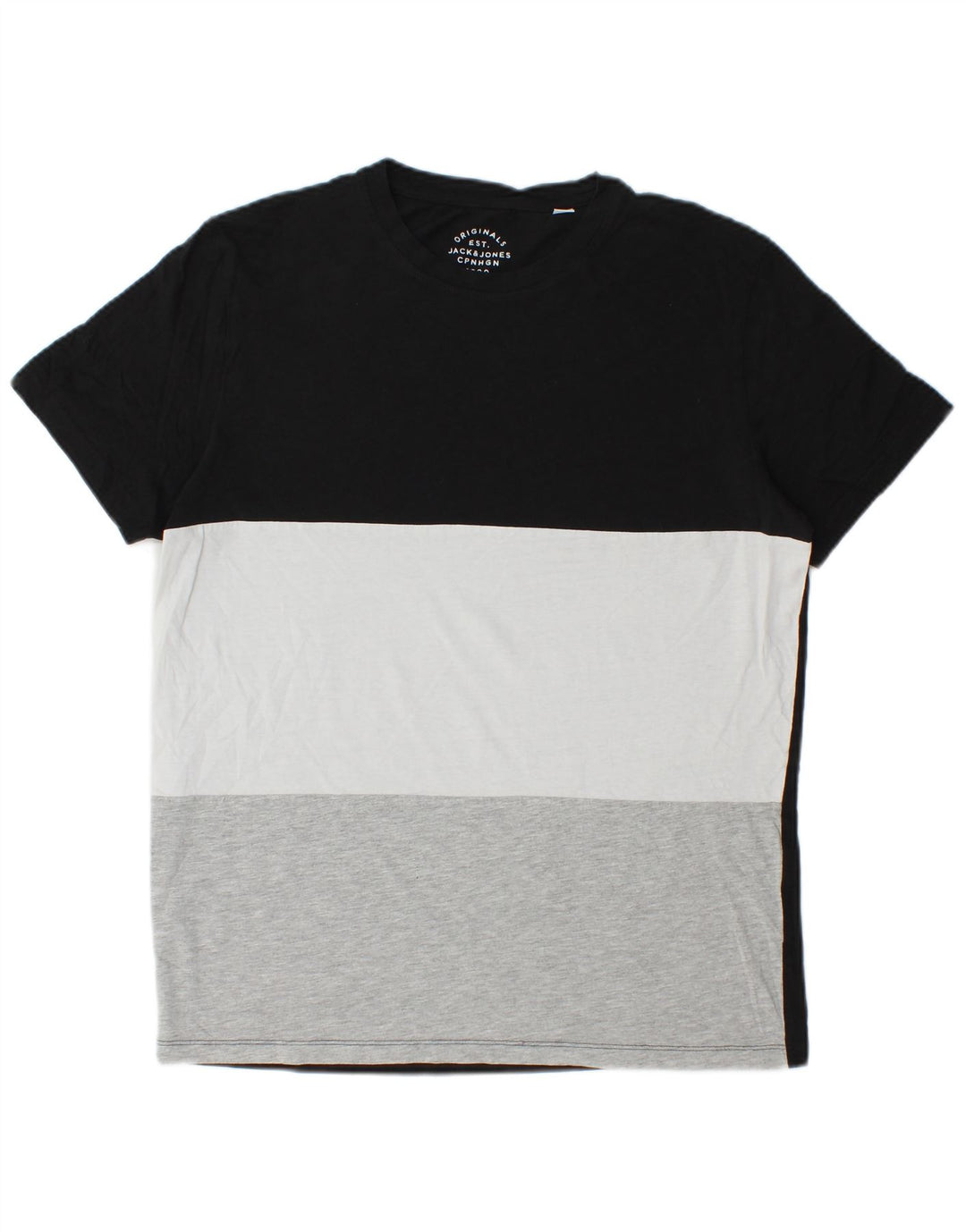 T-shirt męski Jack & Jones, duży, czarny, z blokami kolorów