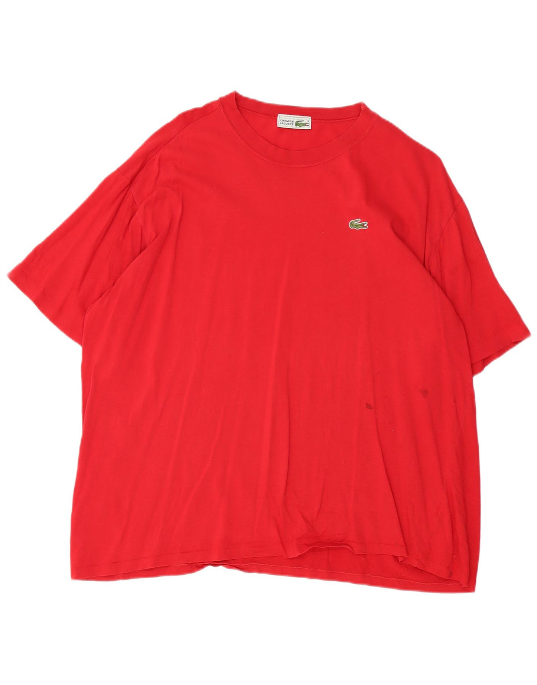 T-shirt męski LACOSTE, rozmiar 7 2XL, czerwona bawełna