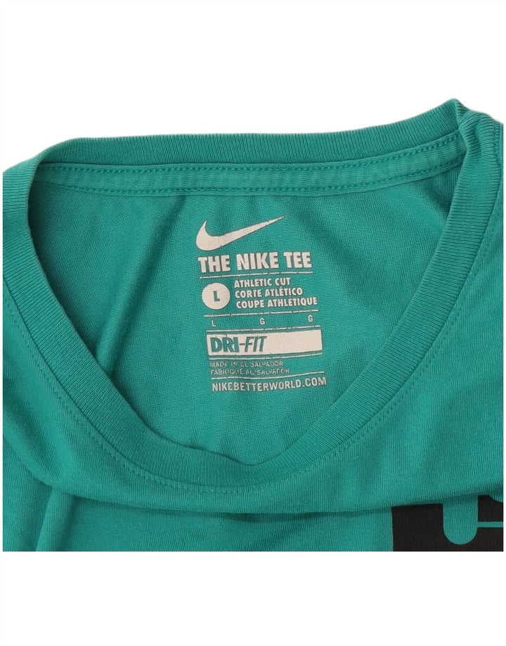 Męski T-shirt Nike Dri Fit, duży, turkusowy blok kolorów