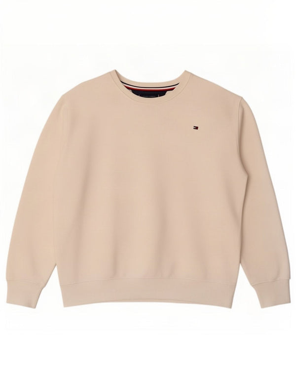 Damska bluza oversize Tommy Hilfiger UK 14, średnia biała bawełna