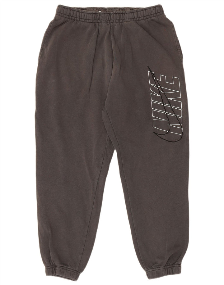Męskie spodnie dresowe Nike Graphic, duże, szare, bawełniane
