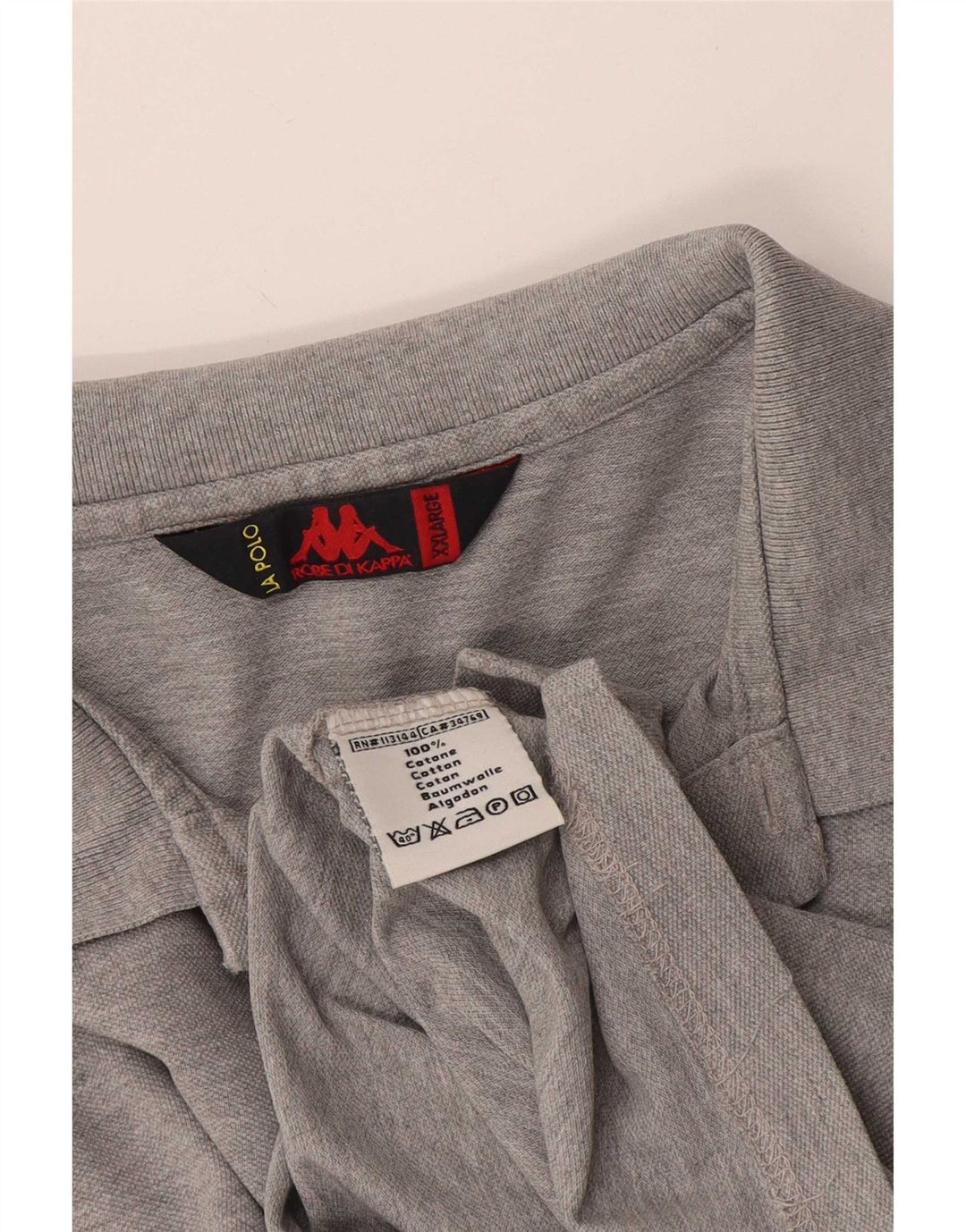 Męska koszulka polo Kappa 2XL Szara bawełna w plamki