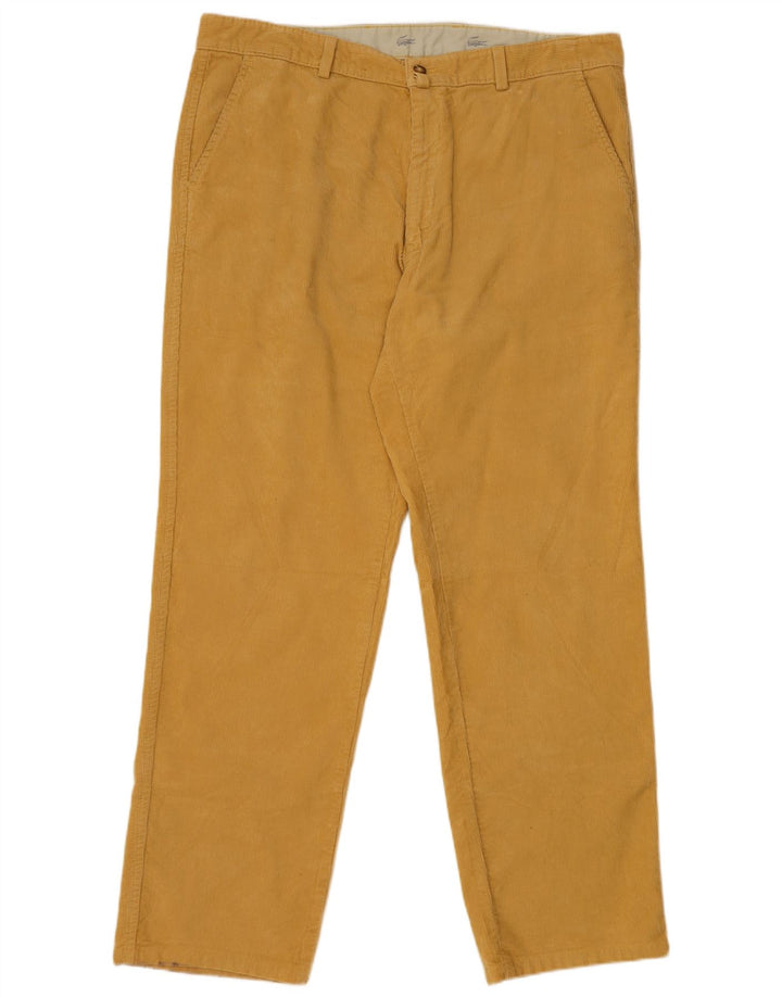 Męskie proste sztruksowe spodnie LACOSTE Rozmiar 48 XL W38 L31 Żółta bawełna