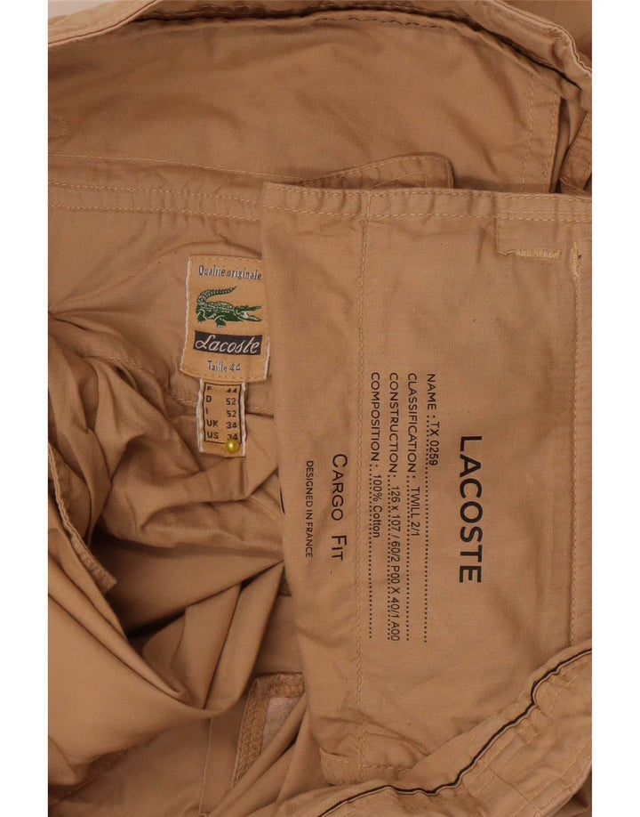 Męskie spodenki cargo Lacoste, rozmiar 44, duże, W34, beżowa bawełna
