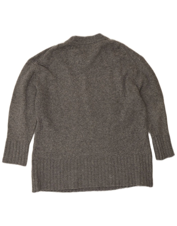 Damski sweter oversize z wycięciem pod szyją Zara UK 14 Średni szary akryl
