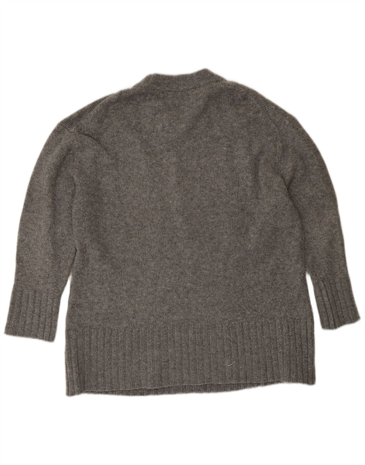 Damski sweter oversize z wycięciem pod szyją Zara UK 14 Średni szary akryl