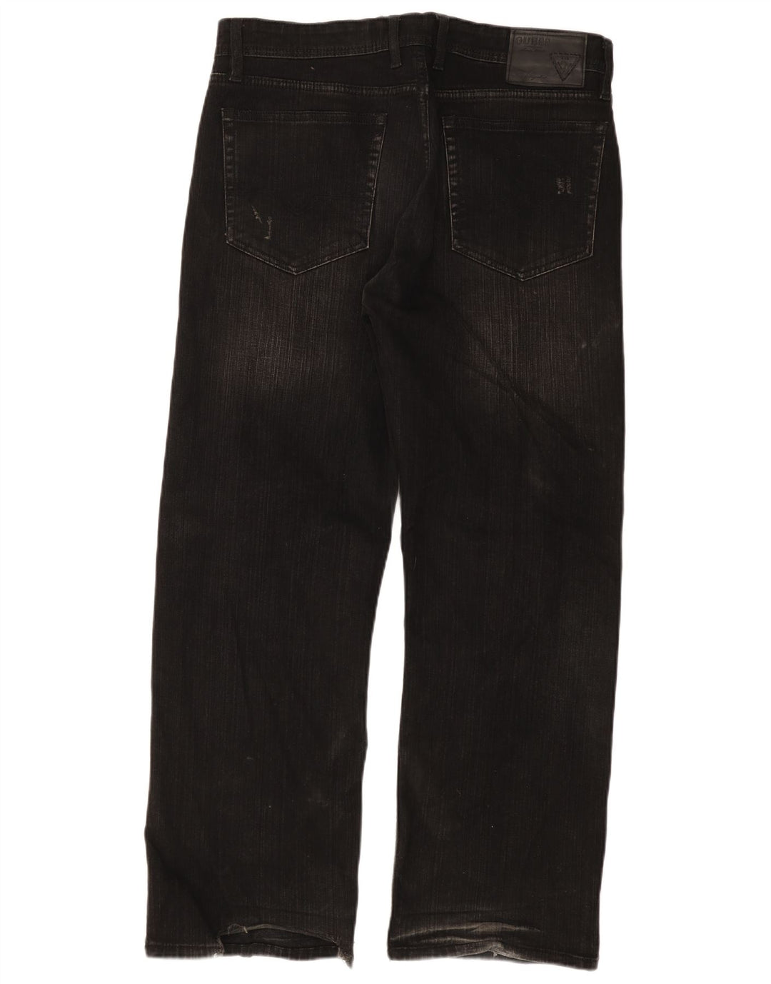 Męskie proste jeansy GUESS W36 L30, czarne, bawełniane