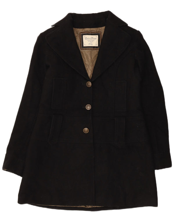 Guess damski płaszcz grochowy UK 18 XL, czarny, wełniany