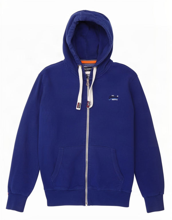 Męski sweter z kapturem i zamkiem Superdry, 2XL, niebieska bawełna